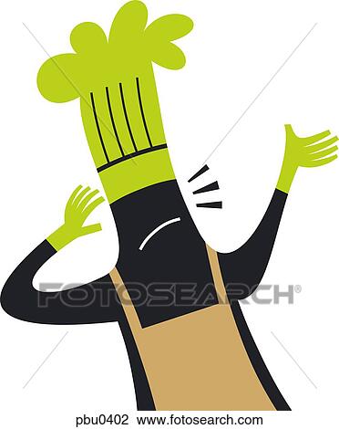 Worried chef View Large Illustration Drawing - Worried chef. Fotosearch