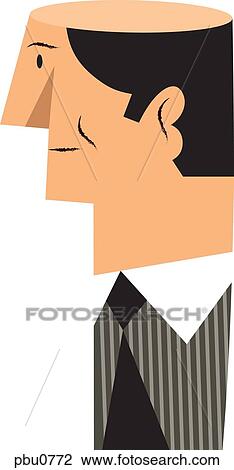 A bald headed man View Large Illustration Drawing - A bald headed man. Fotosearch