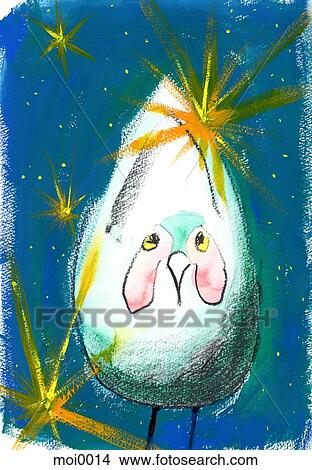 Stock Illustration - A bird against the night sky. Fotosearch