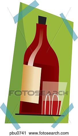 A bottle of wine View Large Illustration Clip Art - A bottle of wine. Fotosearch