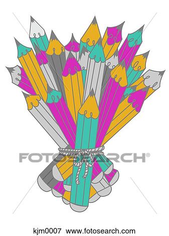a bouquet of pencils View Large Illustration Stock Illustration - a bouquet of pencils. Fotosearch