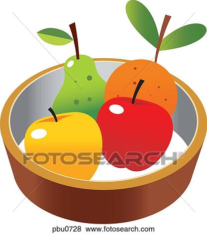 Stock Illustration - A bowl of fruit. Fotosearch