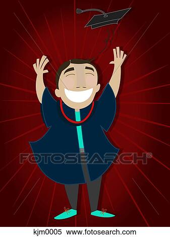 A boy throwing a graduation cap in the air View Large Illustration Stock Illustration - A boy throwing a graduation cap in the air. Fotosearch