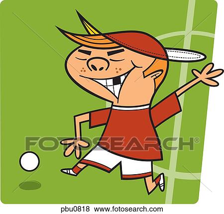 Stock Illustration - A boy trying to catch a ball. Fotosearch