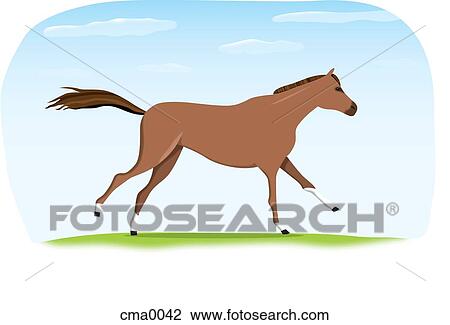 A brown horse View Large Illustration Drawing - A brown horse. Fotosearch
