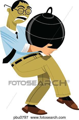 Stock Illustration - A businessman holding a bomb. Fotosearch