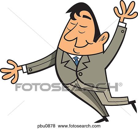 Stock Illustration - A businessman with his arms up. Fotosearch