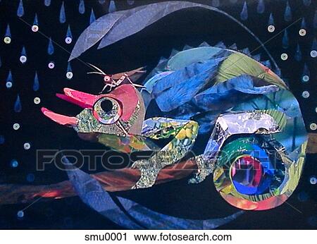 A chameleon collage View Large Illustration Clip Art - A chameleon collage. Fotosearch