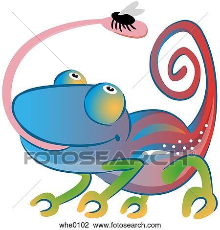 A chameleon View Large Illustration Drawing - A chameleon. Fotosearch