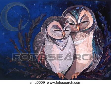 A collage of two owls View Large Illustration Stock Illustration - A collage of two owls. Fotosearch