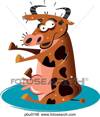 A cow sitting View Large Illustration Stock Illustration - A cow sitting. Fotosearch