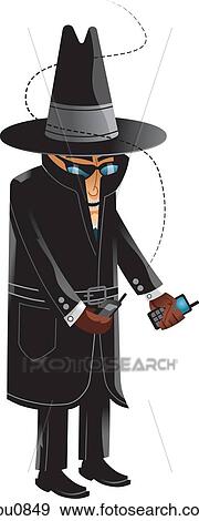 A disguised man holding two cell phones View Large Illustration Stock Illustration - A disguised man holding two cell phones. Fotosearch