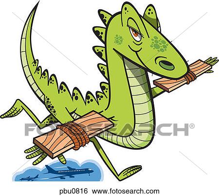 A dragon attempting to fly with wings made out of wood View Large Illustration Stock Illustration - A dragon attempting to fly with wings made out of wood. Fotosearch