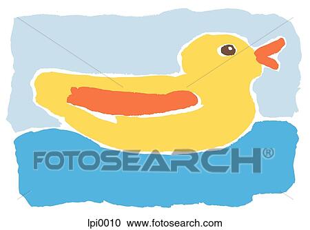 Clipart - A duck on water. Fotosearch