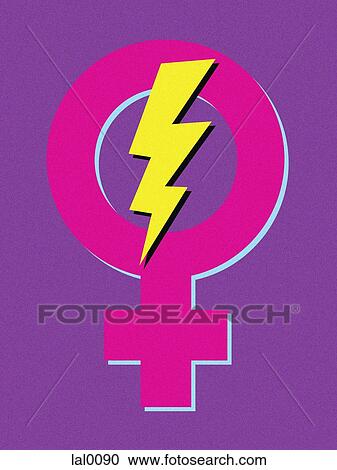 A female symbol with lightning in it View Large Illustration Clipart - A female symbol with lightning in it. Fotosearch
