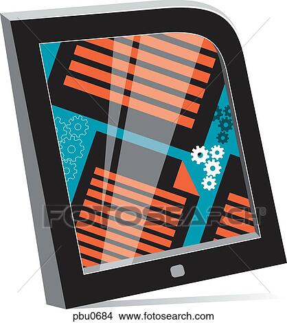 A hand held tablet View Large Illustration Stock Illustration - A hand held tablet. Fotosearch