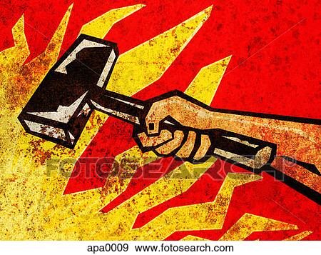A hand holding a hammer View Large Illustration Stock Illustration - A hand holding a hammer. Fotosearch