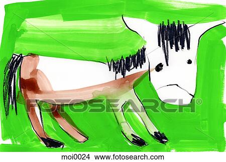 A horse against a green background View Large Illustration Stock Illustration - A horse against a green background. Fotosearch
