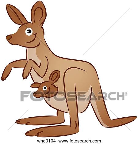 A kangaroo and her joey View Large Illustration Stock Illustration - A kangaroo and her joey. Fotosearch
