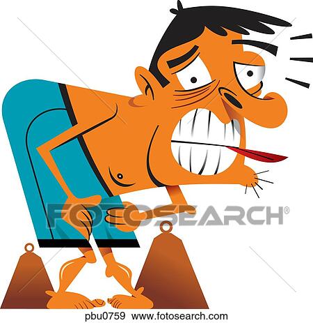 A man bent over in exhaustion View Large Illustration Stock Illustration - A man bent over in exhaustion. Fotosearch