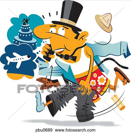 Stock Illustration - A man changing into a tuxedo. Fotosearch