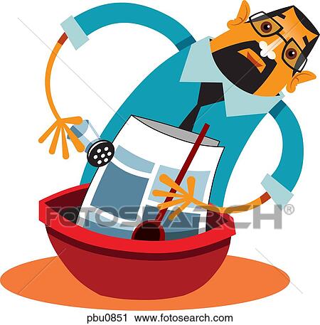 A man cooking with paper in the bowl View Large Illustration Clip Art - A man cooking with paper in the bowl. Fotosearch