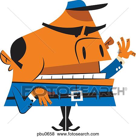 Stock Illustration - A man in a blue uniform. Fotosearch