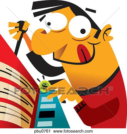 A man inserting a coin into a slot machine View Large Illustration Clip Art - A man inserting a coin into a slot machine. Fotosearch