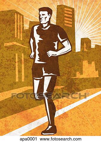Clip Art - A man running. Fotosearch