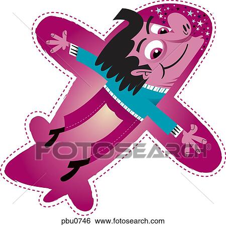 A man spreading his arms like an airplane View Large Illustration Stock Illustration - A man spreading his arms like an airplane. Fotosearch