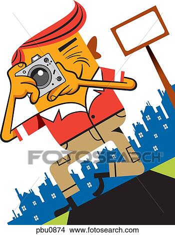 Stock Illustration - A man taking a picture. Fotosearch