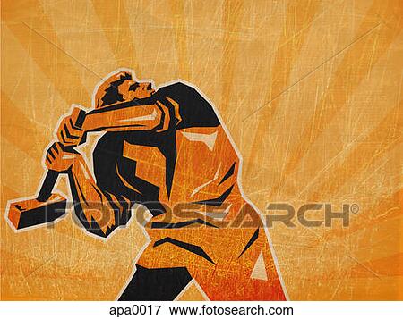 Stock Illustration - A man using a sledgehammer. Fotosearch