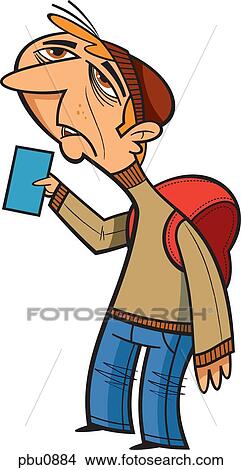 Stock Illustration - A man wearing a backpack. Fotosearch