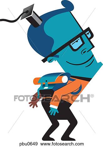 Stock Illustration - A man wearing a graduation cap. Fotosearch