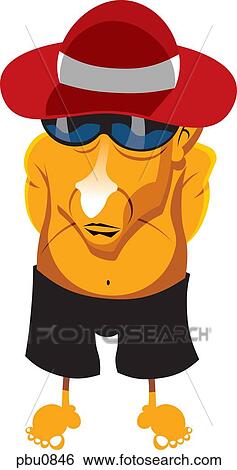 Stock Illustration - A man wearing a hat and sunglasses. Fotosearch