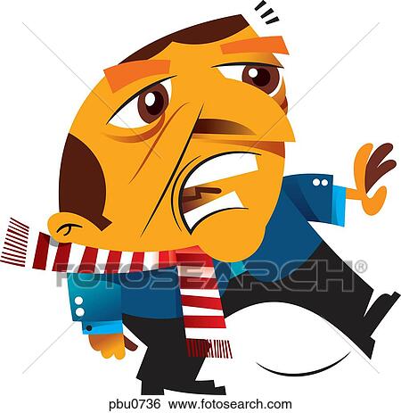 A man wearing a striped scarf View Large Illustration Stock Illustration - A man wearing a striped scarf. Fotosearch
