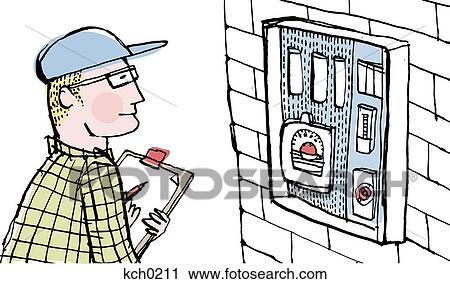 A meter reader View Large Illustration Clip Art - A meter reader. Fotosearch