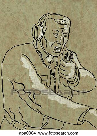 A military man talking on the radio View Large Illustration Stock Illustration - A military man talking on the radio. Fotosearch