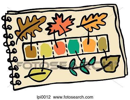 A palette of colors based on leaves View Large Illustration Drawing - A palette of colors based on leaves. Fotosearch