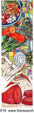 A person cutting food View Large Illustration Stock Illustration - A person cutting food. Fotosearch