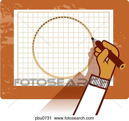 A person drawing a circle on a graph View Large Illustration Clip Art - A person drawing a circle on a graph. Fotosearch