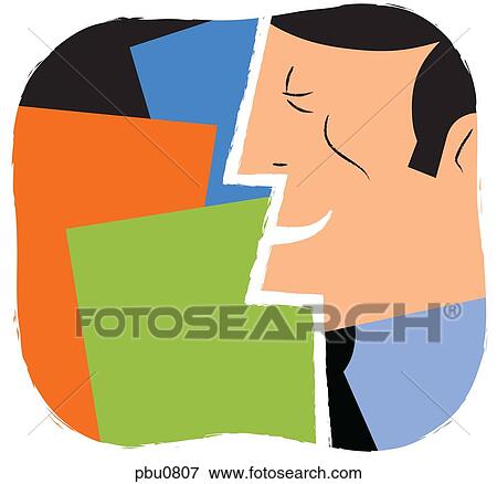Stock Illustration - A profile of a businessman. Fotosearch