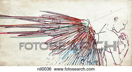 A profile of an angel with large wings View Large Illustration Stock Illustration - A profile of an angel with large wings. Fotosearch