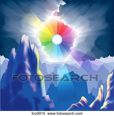A rainbow sun View Large Illustration Stock Illustration - A rainbow sun. Fotosearch
