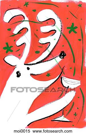 A reindeer with a glass of wine View Large Illustration Stock Illustration - A reindeer with a glass of wine. Fotosearch