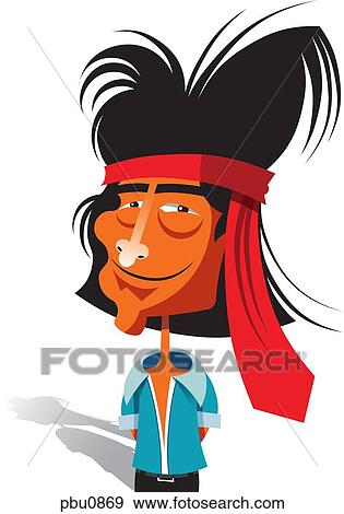 A rockstar with a scarf around his head View Large Illustration Stock Illustration - A rockstar with a scarf around his head. Fotosearch