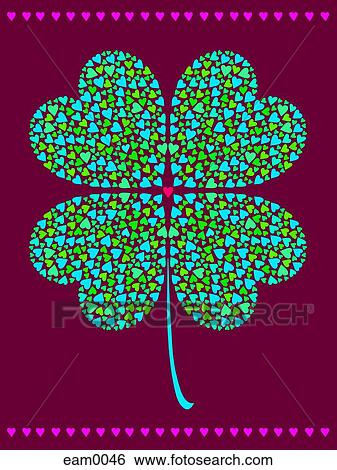 A shamrock made of smaller hearts View Large Illustration Stock Illustration - A shamrock made of smaller hearts. Fotosearch