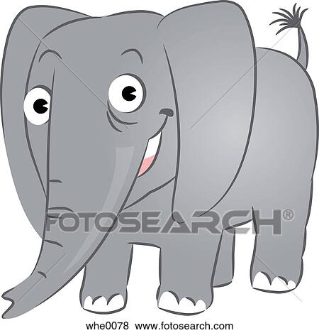 Stock Illustration - A smiling elephant. Fotosearch