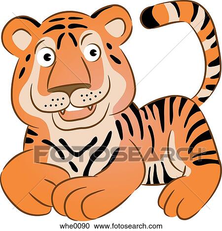 A tiger View Large Illustration Clipart - A tiger. Fotosearch