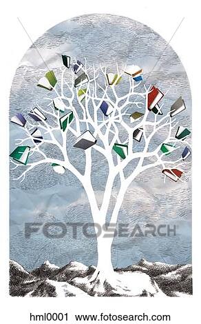 A tree of books View Large Illustration Clip Art - A tree of books. Fotosearch